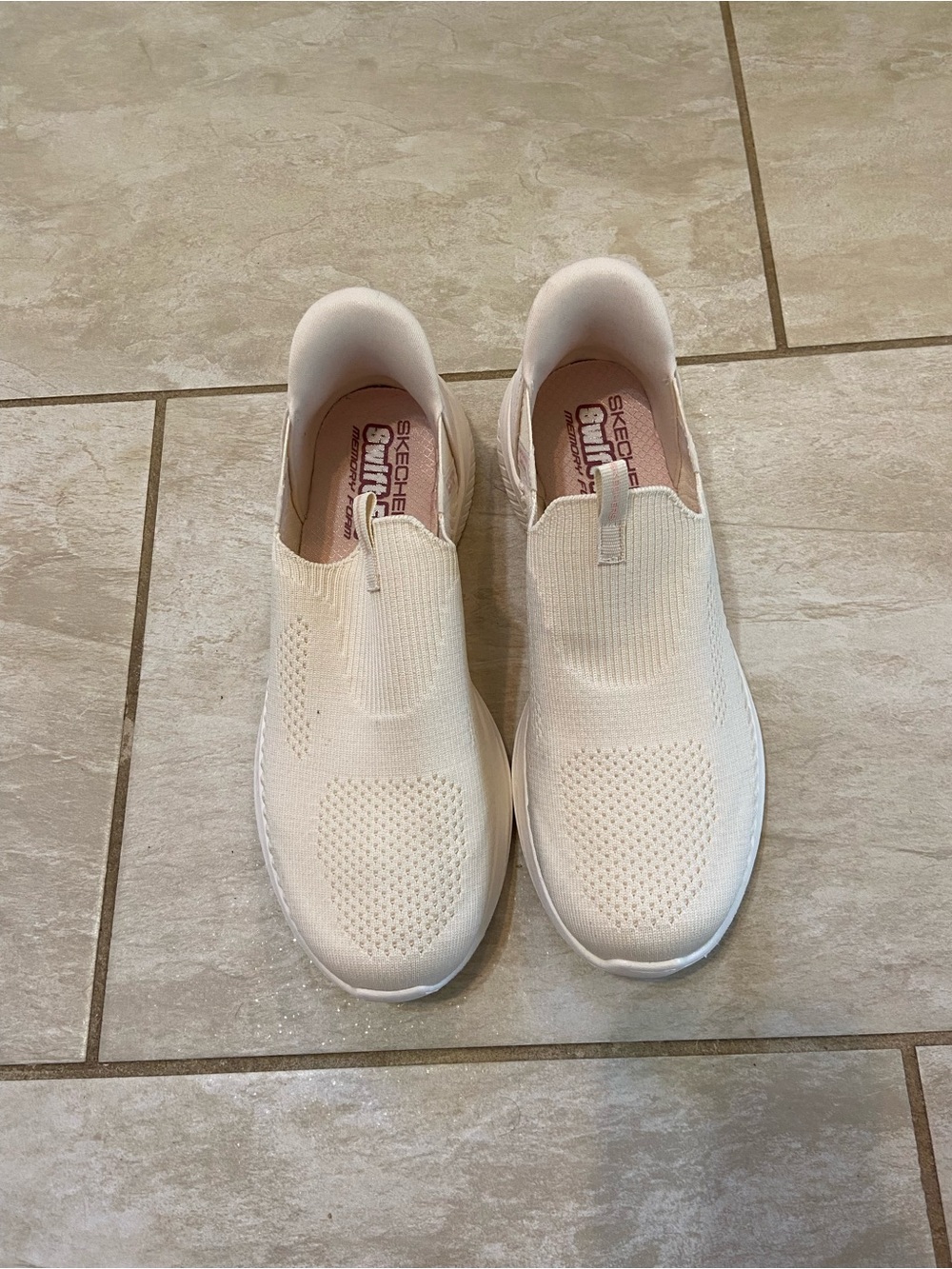 Skechers Women's Slip-On Knit Sneakers - Cream